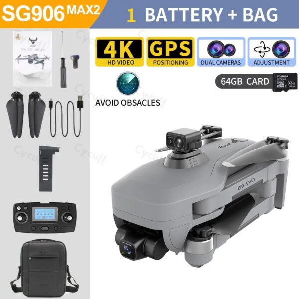 Drone professionnel SG906 MAX2 4K, caméra HD, Laser