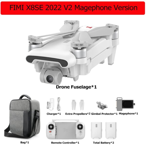 Drone 4K FIMI X8SE 2022 V2 GPScaméra 3 axes cardan RC