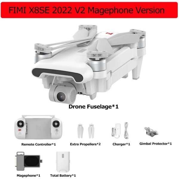 Drone 4K FIMI X8SE 2022 V2 GPScaméra 3 axes cardan RC
