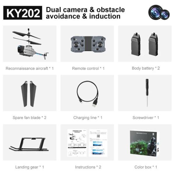 3485-173c24.jpg Mini Drone KY202 avec caméra 4K RC, hélicoptère à détection de geste avec ESC