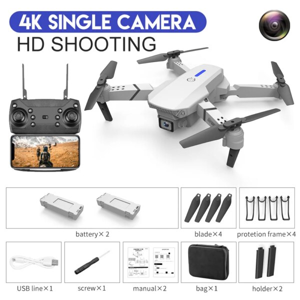 Quadcopter Drone  E88 Pro WIFI FPV avec grand Angle HD 4K 2023 P