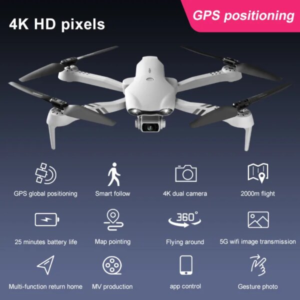 Drone FPV F10 4K HD double caméra GPS 5G WIFI
