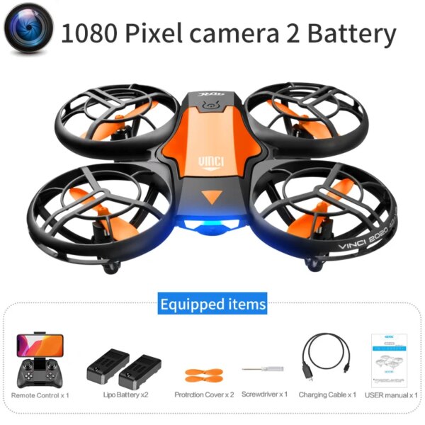 Mini Drone V8 avec caméra HD 4K 1080P, WiFi Fpv, pression de l'air