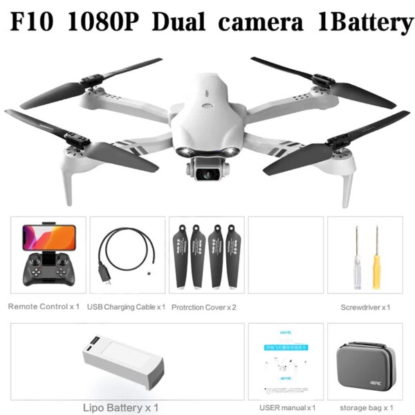 Drone FPV F10 4K HD double caméra GPS 5G WIFI