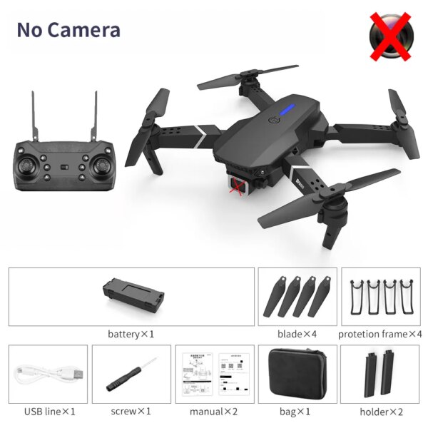 Drone professionnel avec caméra HD grand Angle E88Pro RC 4K 2023 P pliable