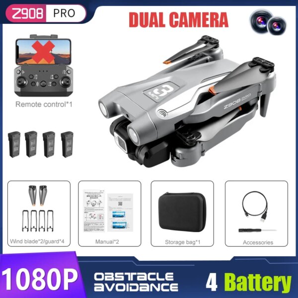 4281-0d15a9.jpg Mini Drone Z908 Pro, WIFI 2.4G, 4k, professionnel, eviter les obstacles, hélicoptère