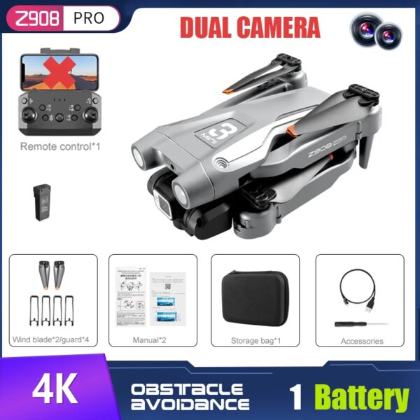 4297-eeff03.jpg Mini Drone Z908 Pro, WIFI 2.4G, 4k, professionnel, eviter les obstacles, hélicoptère