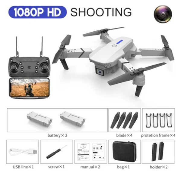 Mini Drone professionnel WIFI HD 4k E88, avec Mode caméra