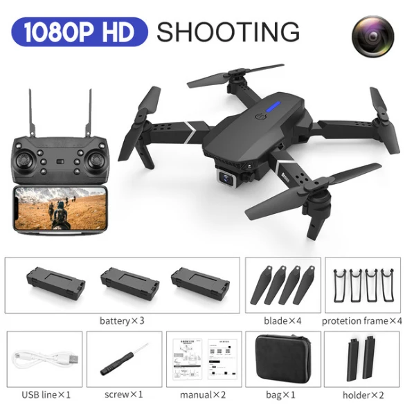 4363-134a2f.jpg Mini Drone professionnel WIFI HD 4k E88, avec Mode caméra