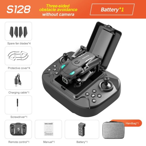Mini Drone S128 avec caméra HD double 4K, triple face