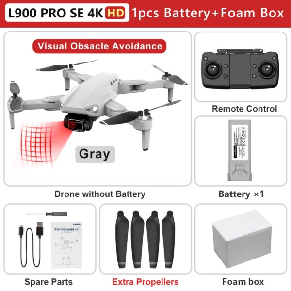 Drone FPV L900 PRO SE 4K HD à double caméra eviter les obstacles visuel