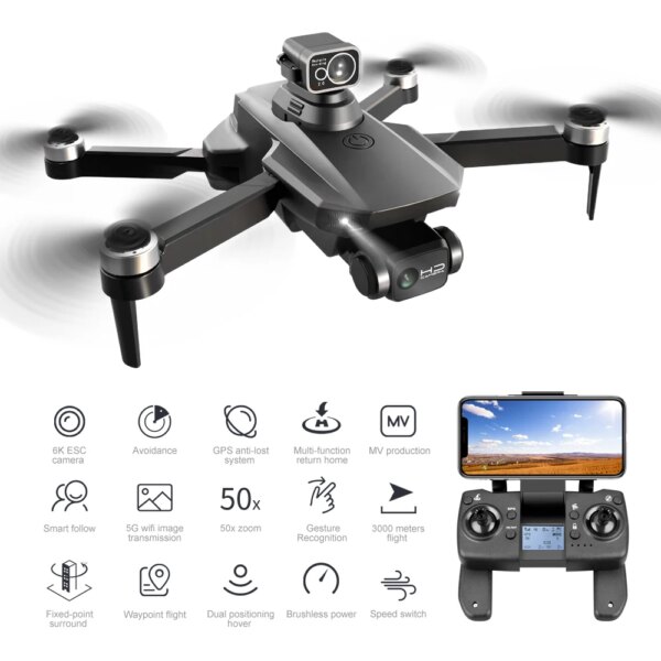 Drone professionnel MAX 4K avec WIFI, GPS, 5G, caméra HD 6K, sans balais, 360