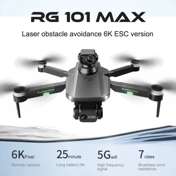 Drone professionnel MAX 4K avec WIFI, GPS, 5G, caméra HD 6K, sans balais, 360