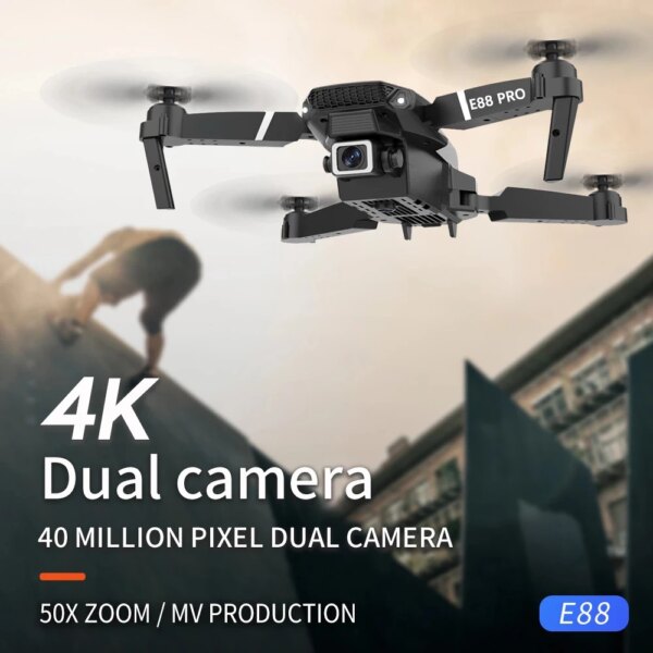 Drone professionnel E88 PRO, caméra grand Angle HD 4K, hauteur fixe