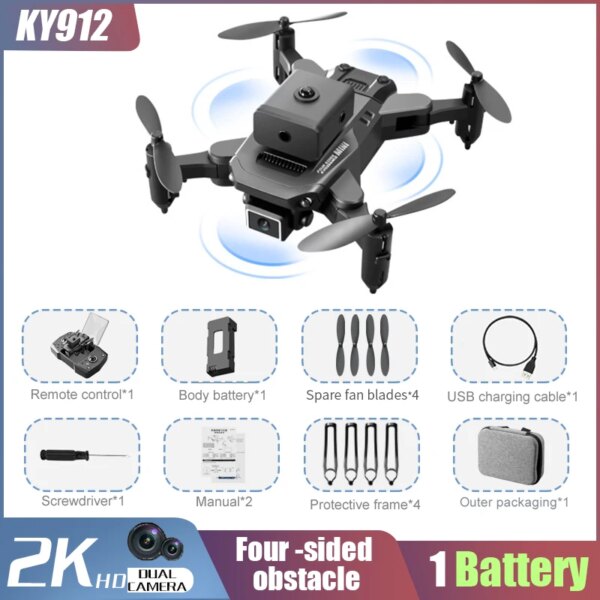 4985-4fe015.jpg Drone professionnel KY912 avec caméra HD 4K, quadricoptère professionnel pliable