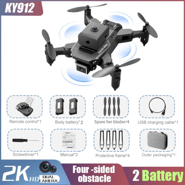 Drone professionnel KY912 avec caméra HD 4K, quadricoptère professionnel pliable