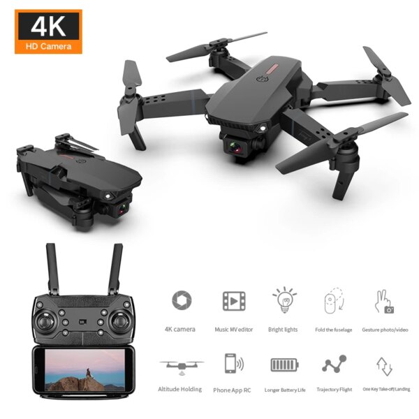 Drone FPV WIFI 4K , maintien en hauteur RC pliable