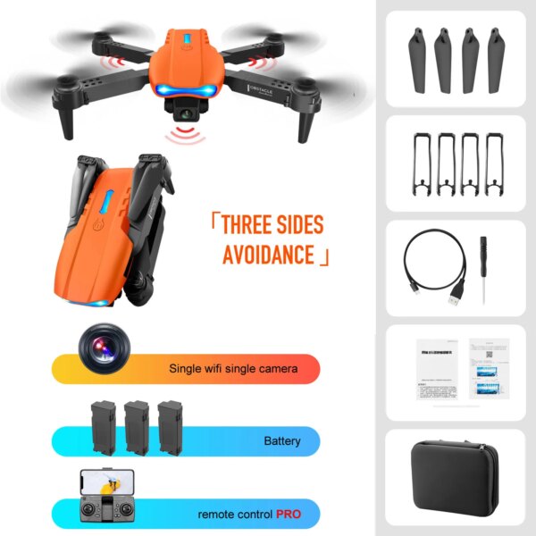 Mini Drone FPV E99 Pro RC 4K double caméra, WIFI