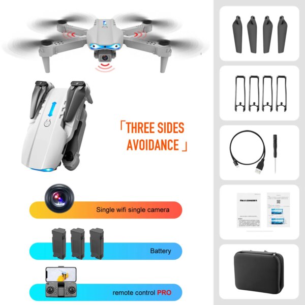 Mini Drone FPV E99 Pro RC 4K double caméra, WIFI