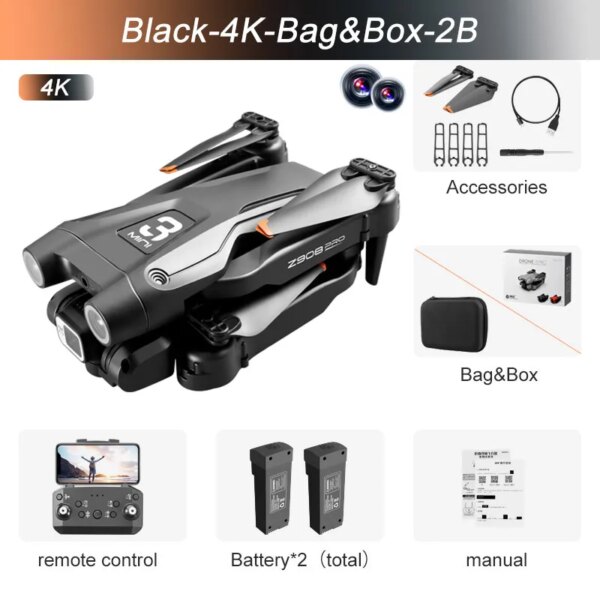 Drone FPV Z908 Pro Rc 4k professionnel Wifi