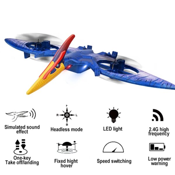 6171-08bcef.jpg Mini Drone dinosaure télécommandé, 2.4G, hélicoptère radiocommandé
