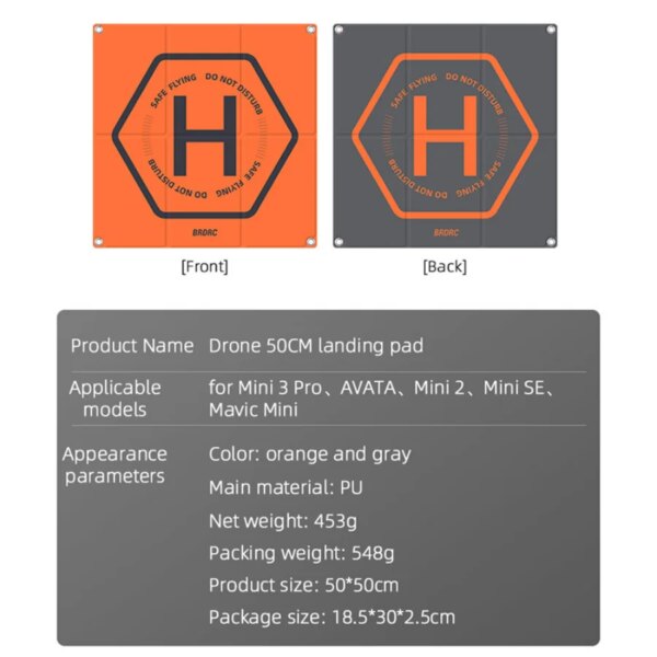 🚁 Piste d’Atterrissage pour Drone DJI – Mini 3 / Mavic 3 / Air 2S / Phantom 2/3/4