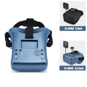 Lunette FPV LS-800D G 40CH 5 pouces 5.8 pouces HD DVR, Kit de casque vidéo pour Drone de course RC