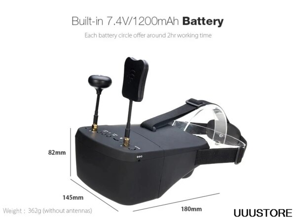 lunettes FPV Diversity RC + 700TVL Mini FPV VTX caméra tout-en-un pour Drone FPV RC