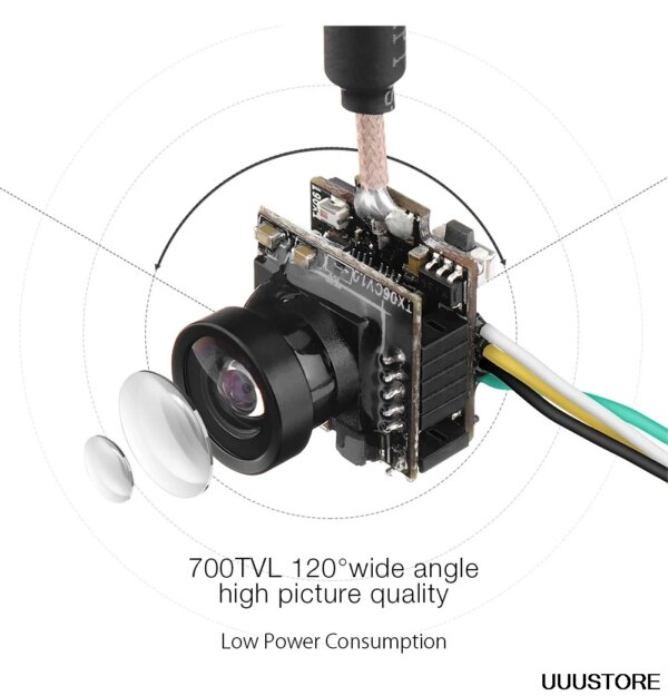 lunettes FPV Diversity RC + 700TVL Mini FPV VTX caméra tout-en-un pour Drone FPV RC