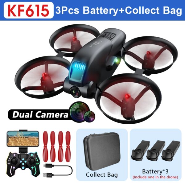 Drone RC KF615 Double Caméra 4K – WiFi FPV, Flux Optique