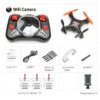 Mini Drone avec caméra HD Wifi Rc de poche, quadricoptère pliable pour Selfie