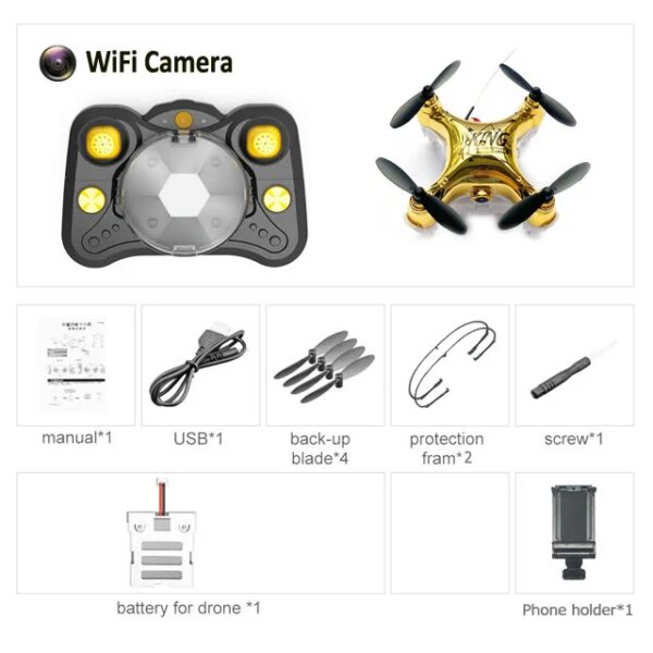 Mini Drone 4K avec caméra HD, Wifi Rc, de poche